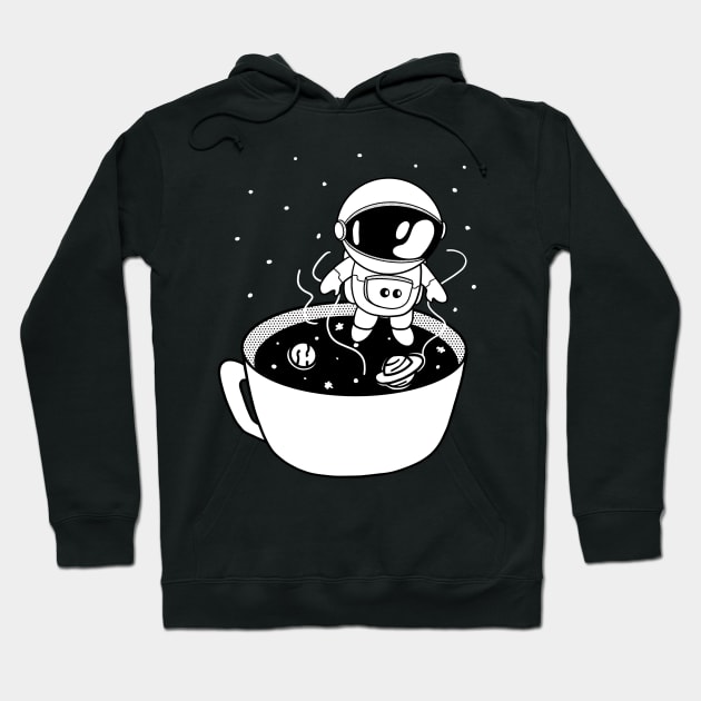 Coffee In Space Cute Astronaut Stars Planet Mug Hoodie by Foxxy Merch